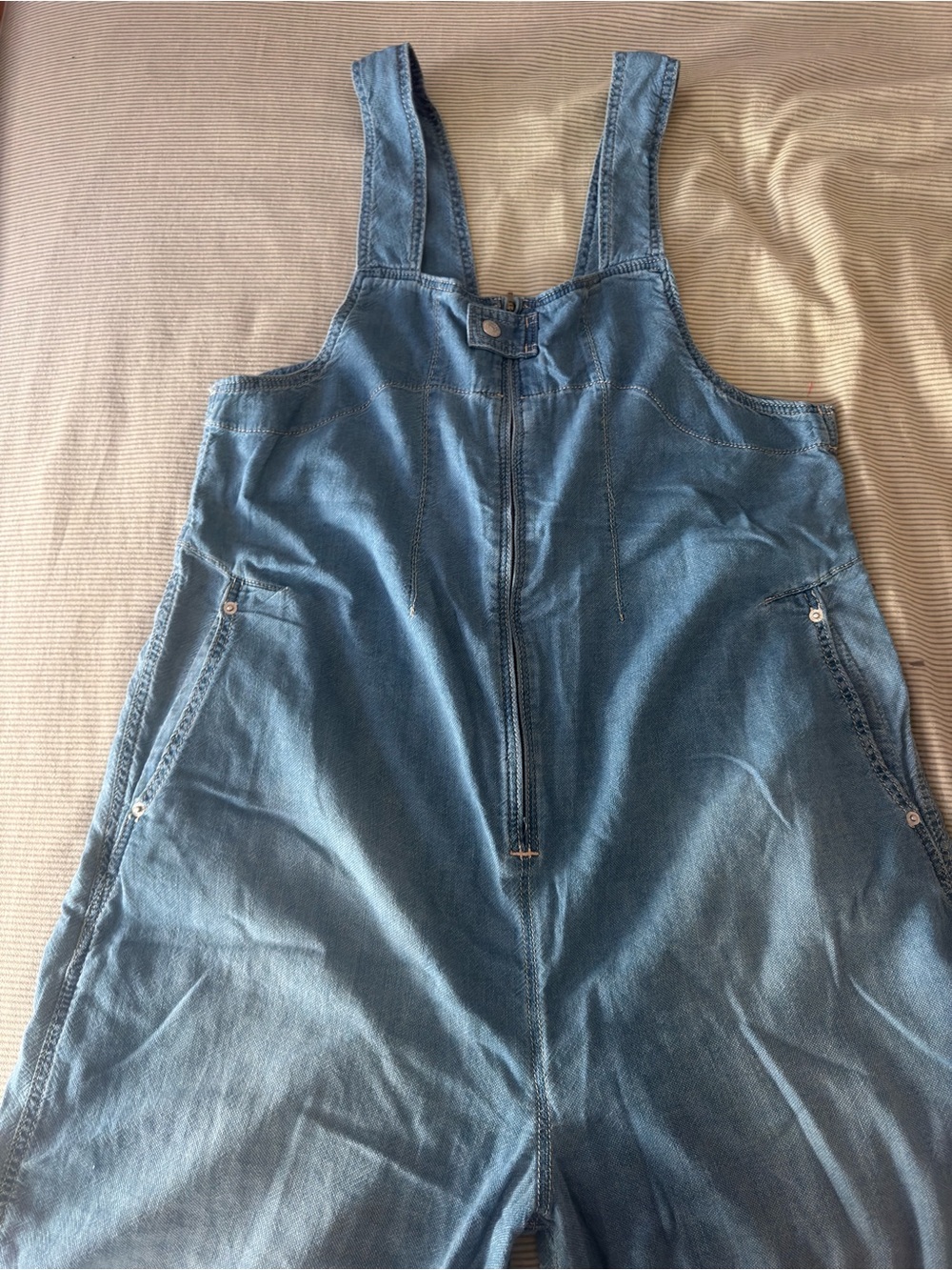 Free People - We The Free Jude One Piece XL - Blue Denim Jumpsuit Top